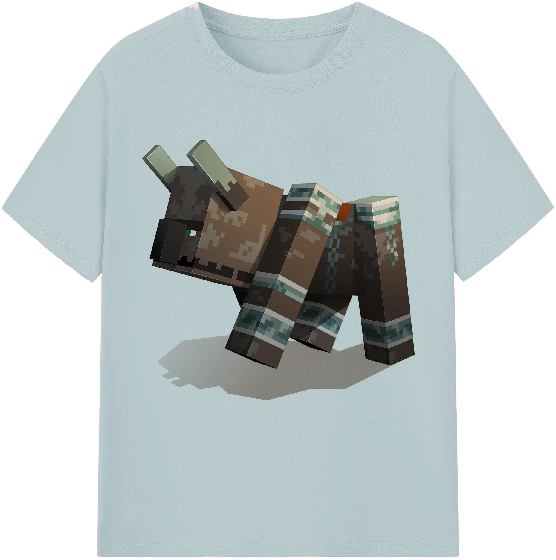 （画像用） マインクラフト ブロックの世界 Minecraft MC Block world 綿100％半袖Tシャツ（フロントプリント）